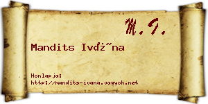 Mandits Ivána névjegykártya